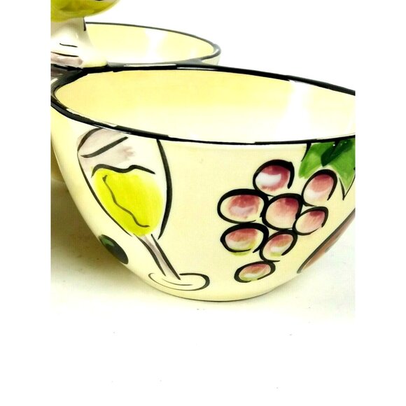 Clay Art Wine Cheese Condiment Dip Dish Server Ceramic Appetizer Entertaining Ho - Picture 5 of 9